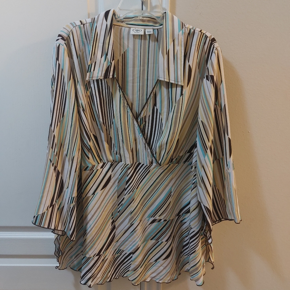 CATO  Multicolor Plus Size Blouse Size 22/24 W